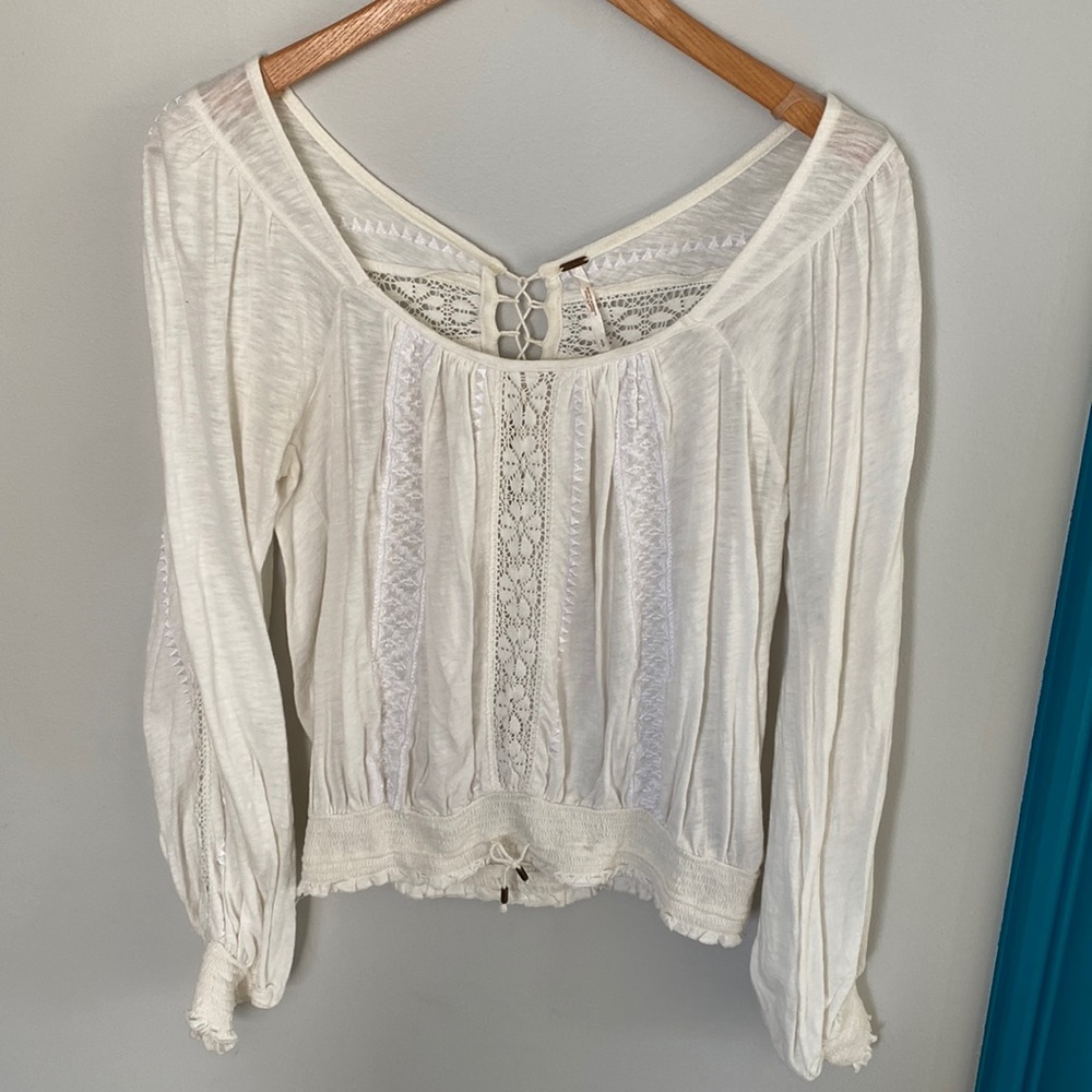 White Free People Crochet Top